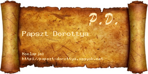 Papszt Dorottya névjegykártya